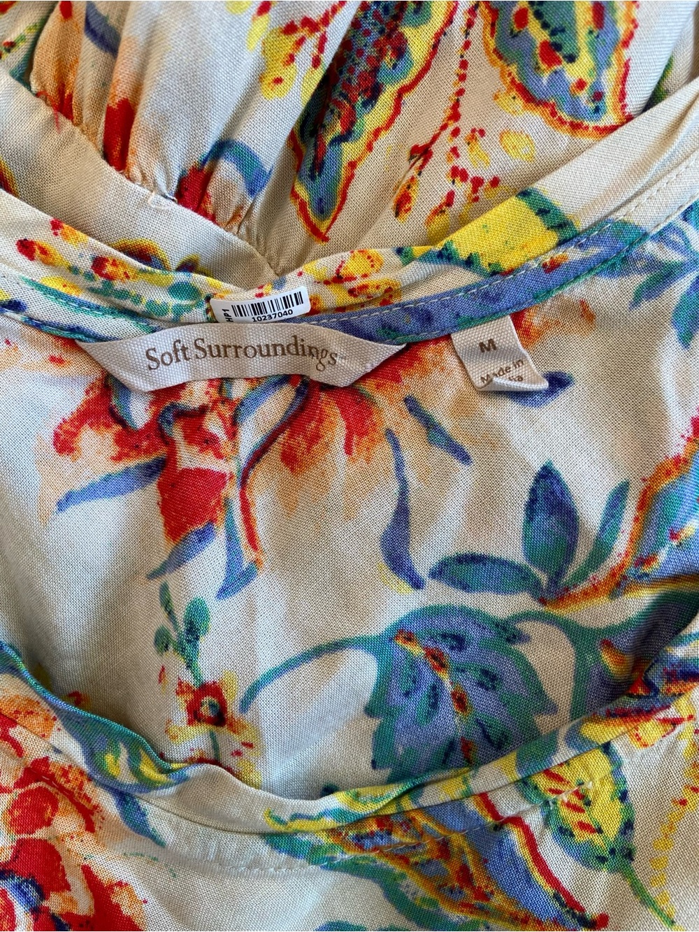 SOFT SURROUNDINGS MULTICOLOR CREW SHORT SLEEVE TSHIRT TIERED KARA MAXI DRESS - Picture 11 of 14